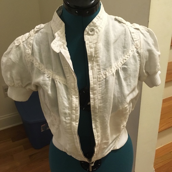 Cute White Forever 21 Zip Top - Picture 3 of 6